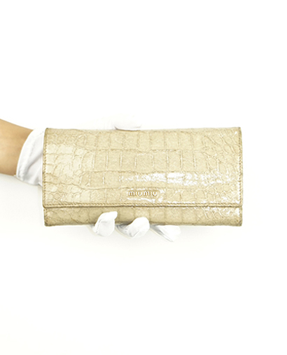 Miu Miu Croc Embossed Wallet, front view